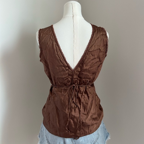 Miguelina Chocolate Brown Lace Top - Picture 5 of 8